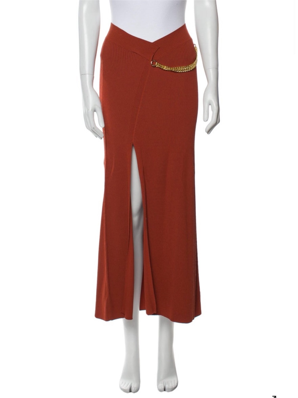 Nicholas chain link accents midi length skirt